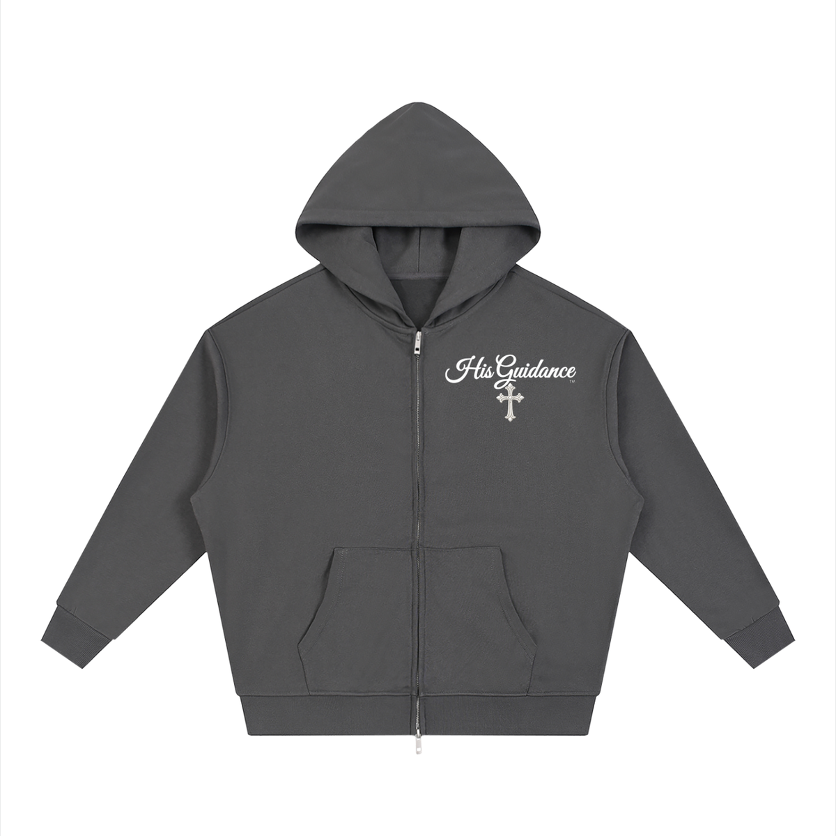 "His Guidance" Unisex Loose Solid Full Zip Hoodie