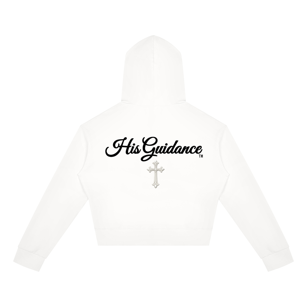 His Guidance Women's Crop Full Zip Hoodie