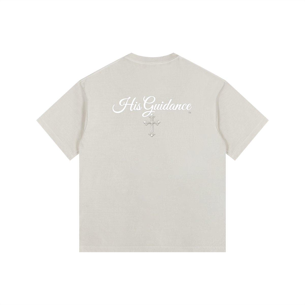 "His Guidance" Vintage Washed Oversized Cotton T-Shirt (White Font)