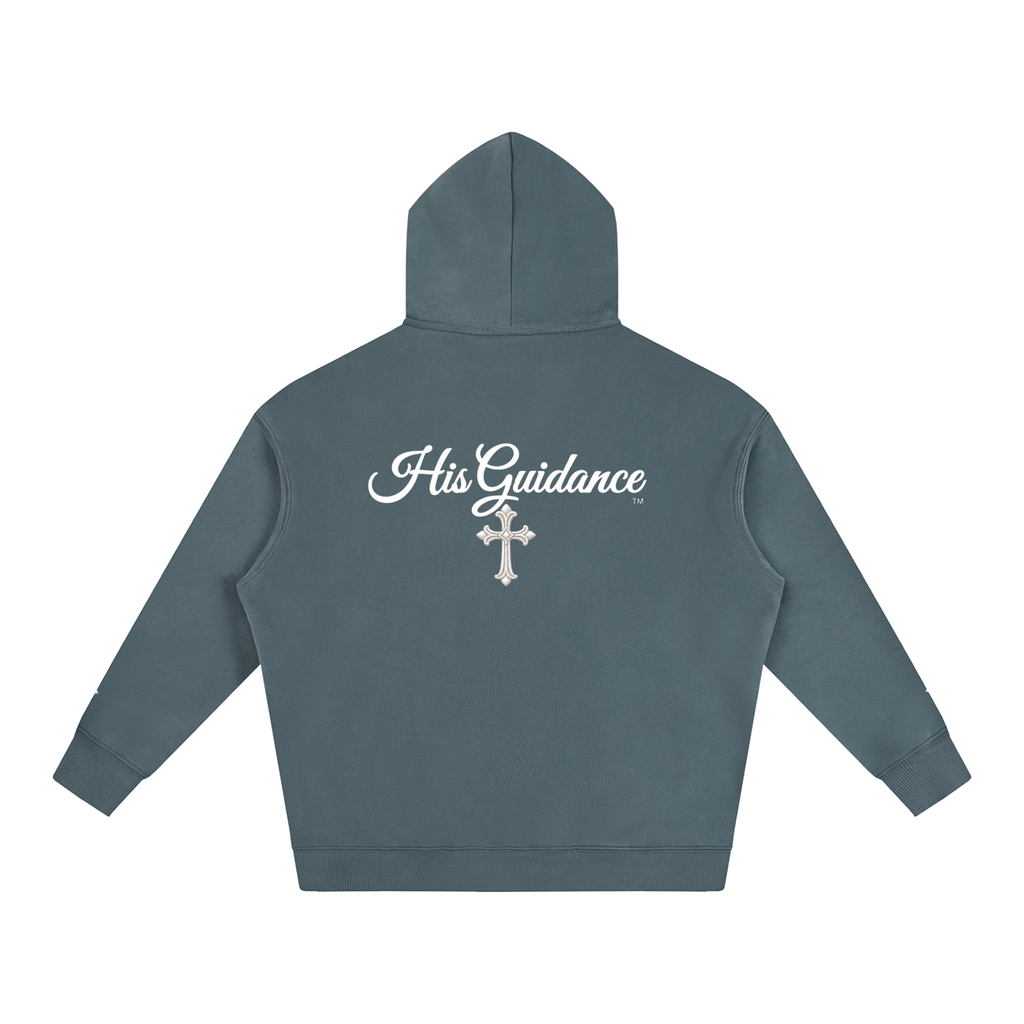 "His Guidance" Oversize Fleeced Hoodie (cross on sleeves)