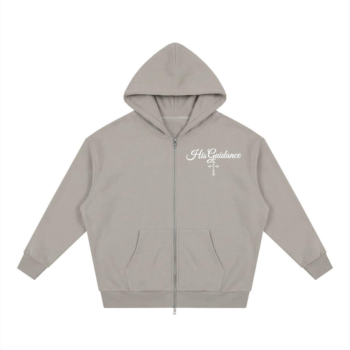 "His Guidance" Unisex Loose Solid Full Zip Hoodie