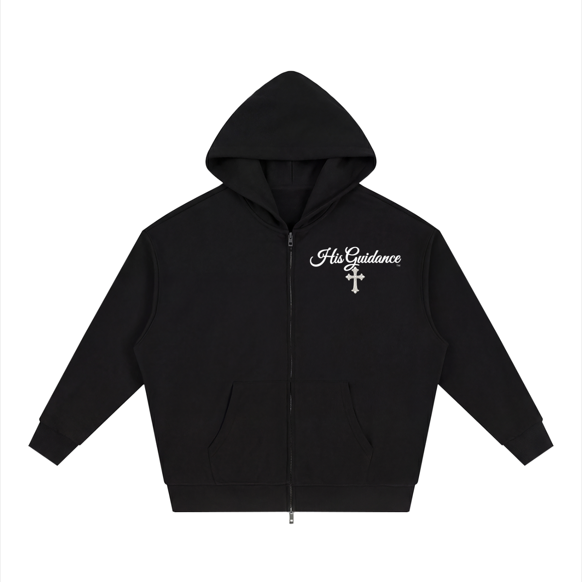 "His Guidance" Unisex Loose Solid Full Zip Hoodie