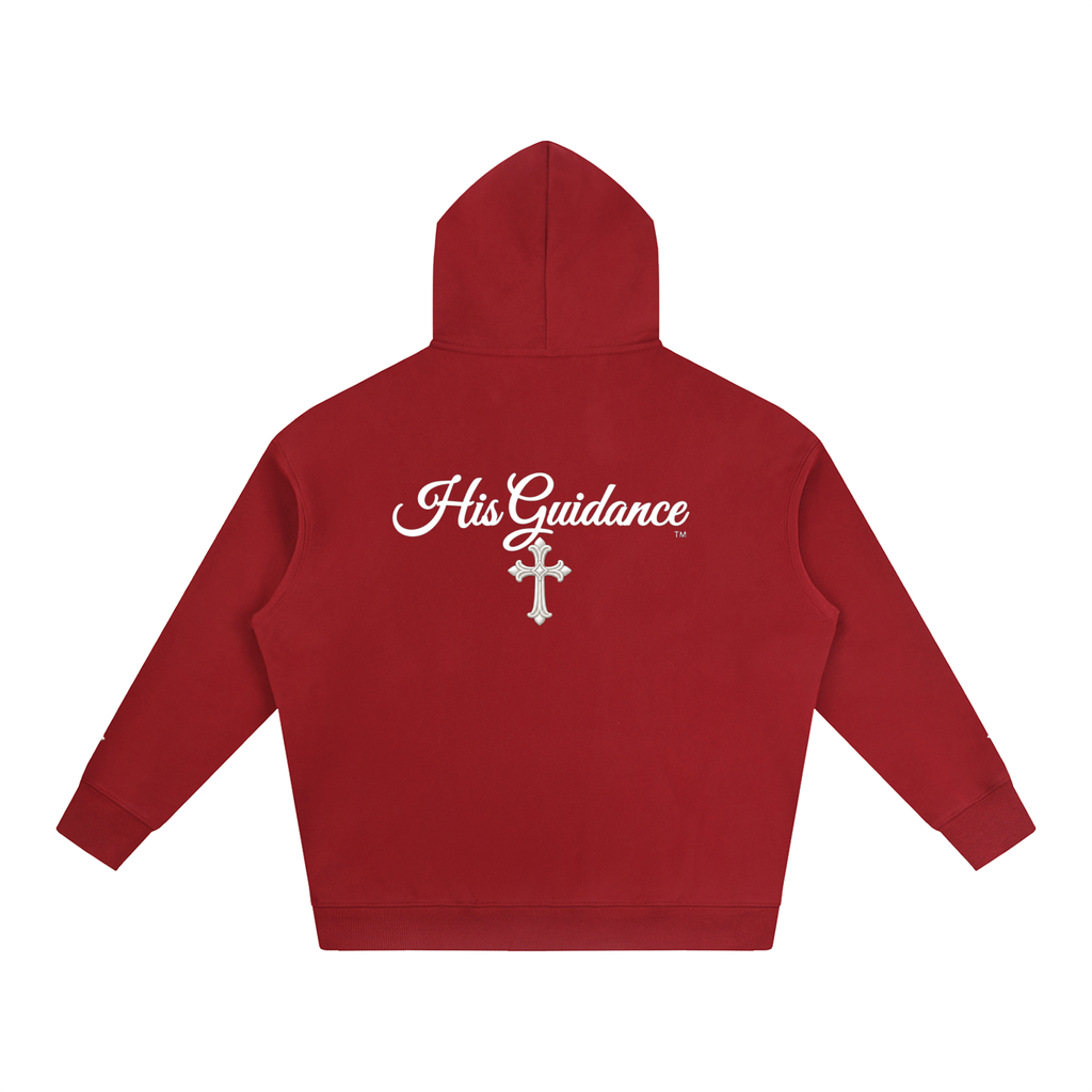"His Guidance" Oversize Fleeced Hoodie (cross on sleeves)