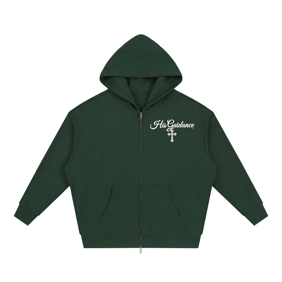 "His Guidance" Unisex Loose Solid Full Zip Hoodie