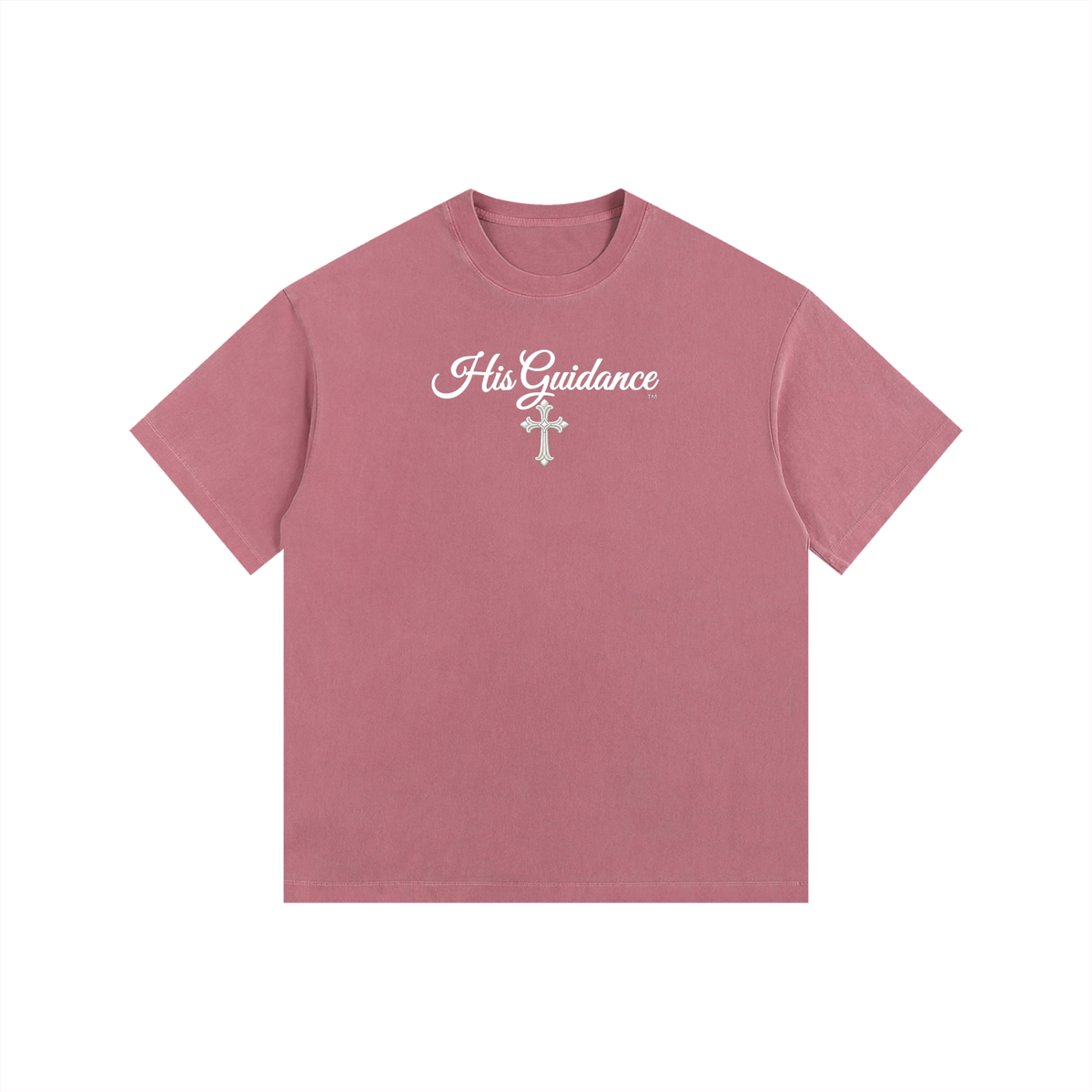 "His Guidance" Vintage Washed Oversized Cotton T-Shirt (White Font)