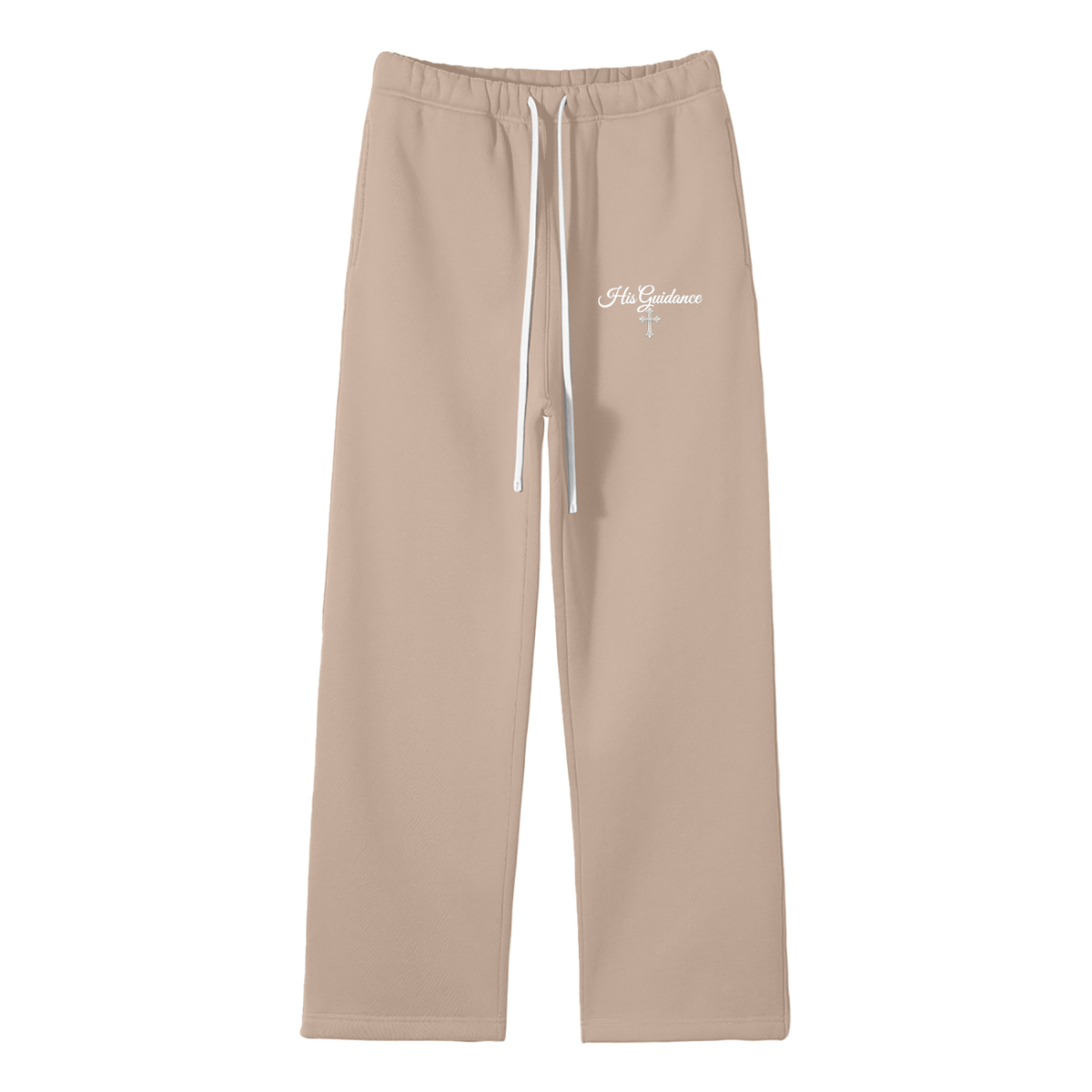 "His Guidance" Unisex Solid Color Fleece Straight Leg Pants.