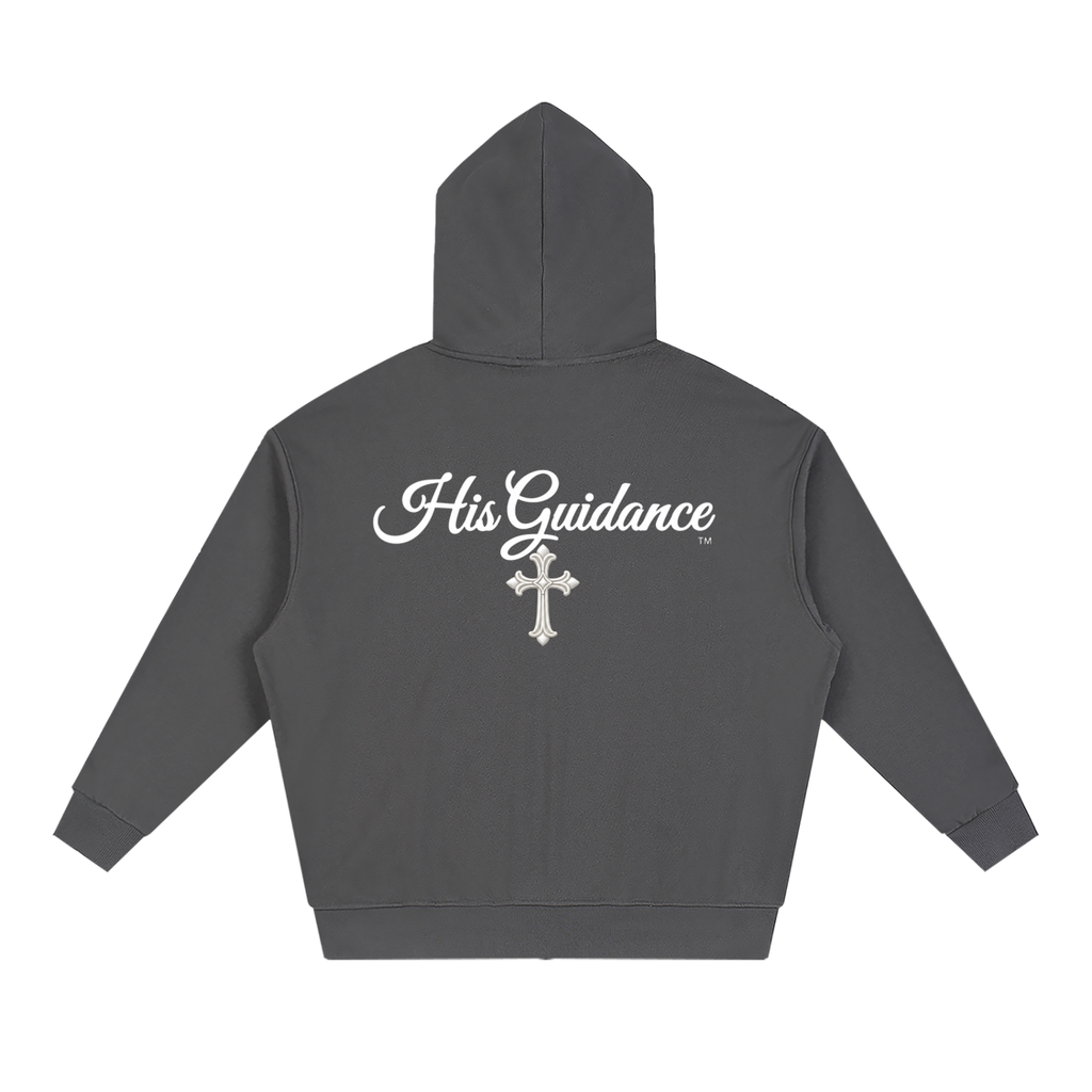 "His Guidance" Unisex Loose Solid Full Zip Hoodie