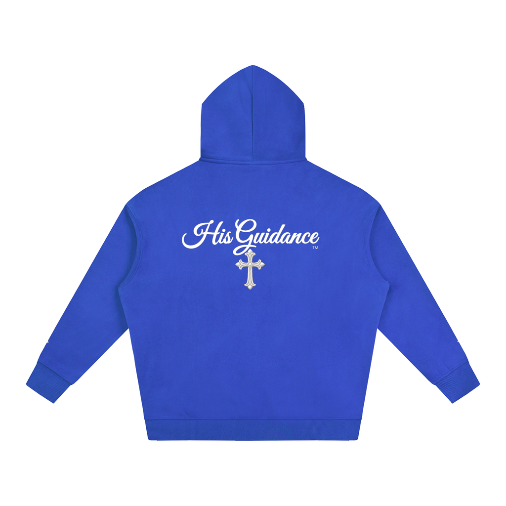 "His Guidance" Oversize Fleeced Hoodie (cross on sleeves)